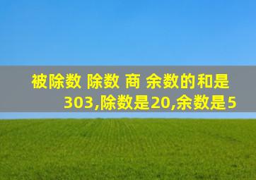 被除数 除数 商 余数的和是303,除数是20,余数是5